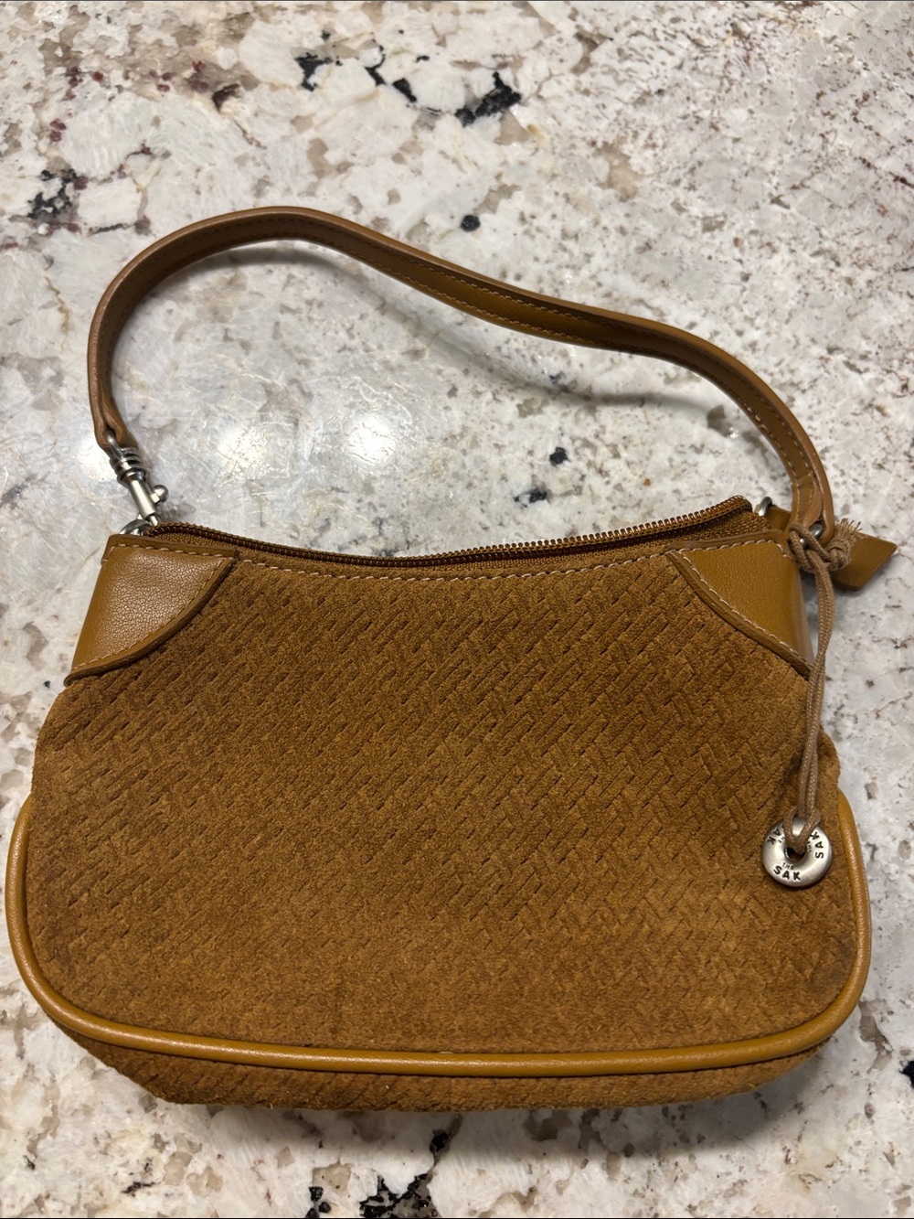 The Sak suede mini bag with leather trim